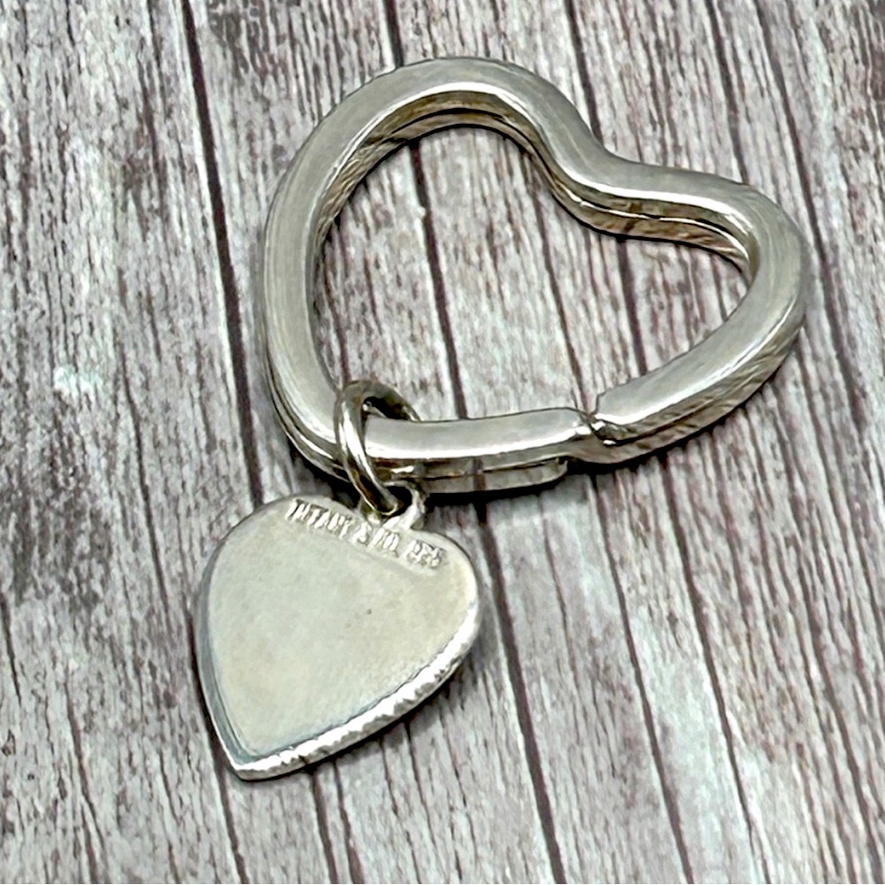 TIFFANY & CO. Heart Shape Heart Charm 925 Sterling Silver Keychain/ Bag Charm